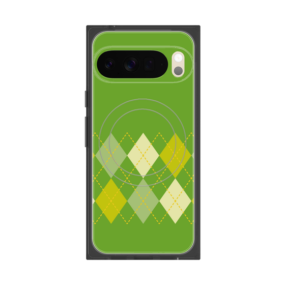 プレミアムスクエアケース with Pixelsnap［ Nordic Argyle - Green ］