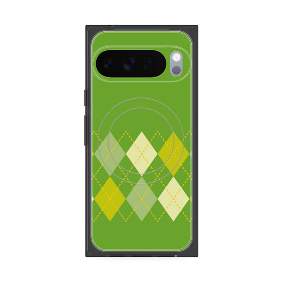 プレミアムスクエアケース with Pixelsnap［ Nordic Argyle - Green ］