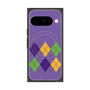 プレミアムスクエアケース with Pixelsnap［ Nordic Argyle - Purple ］