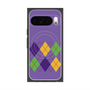 プレミアムスクエアケース with Pixelsnap［ Nordic Argyle - Purple ］