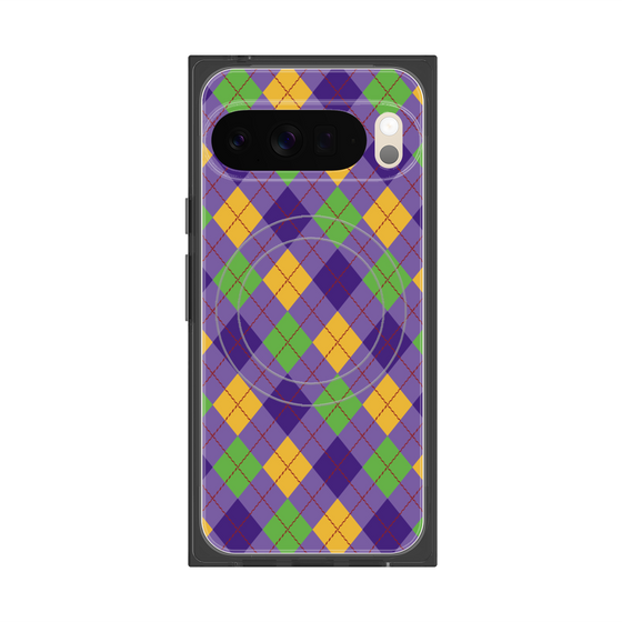 プレミアムスクエアケース with Pixelsnap［ Argyle - Purple ］
