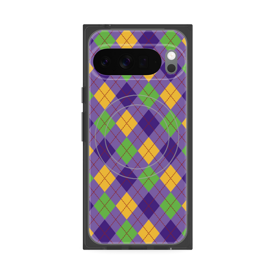 プレミアムスクエアケース with Pixelsnap［ Argyle - Purple ］