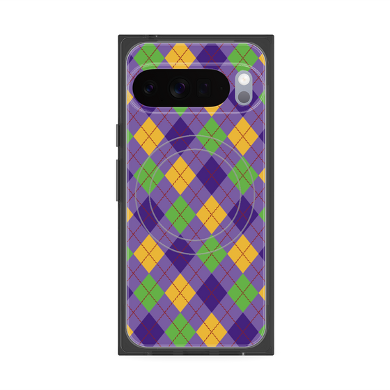 プレミアムスクエアケース with Pixelsnap［ Argyle - Purple ］