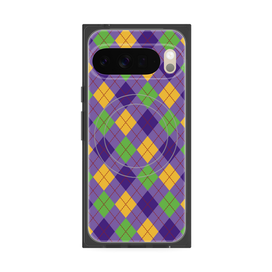 プレミアムスクエアケース with Pixelsnap［ Argyle - Purple ］