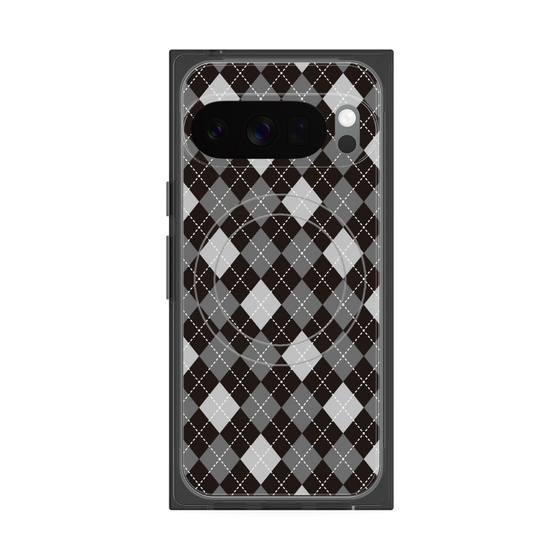 プレミアムスクエアケース with Pixelsnap［ Argyle - Black ］