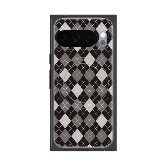 プレミアムスクエアケース with Pixelsnap［ Argyle - Black ］