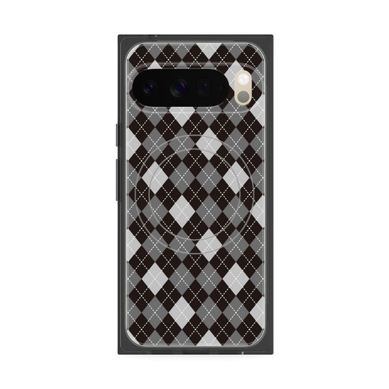 プレミアムスクエアケース with Pixelsnap［ Argyle - Black ］