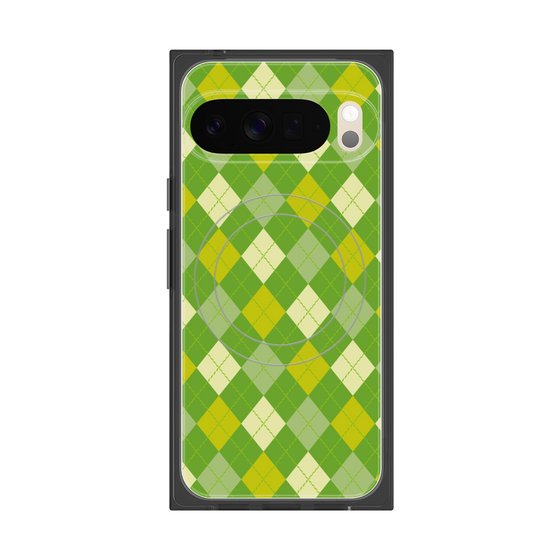 プレミアムスクエアケース with Pixelsnap［ Argyle - Green ］