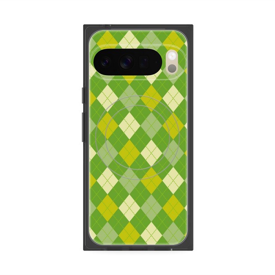 プレミアムスクエアケース with Pixelsnap［ Argyle - Green ］