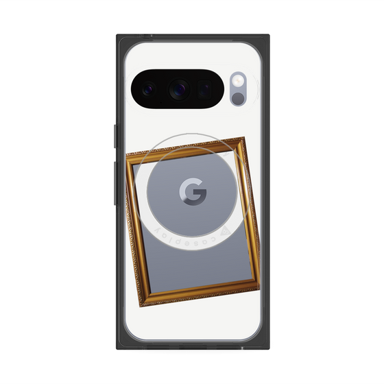 プレミアムスクエアケース with Pixelsnap［ Photo Frame - White ］