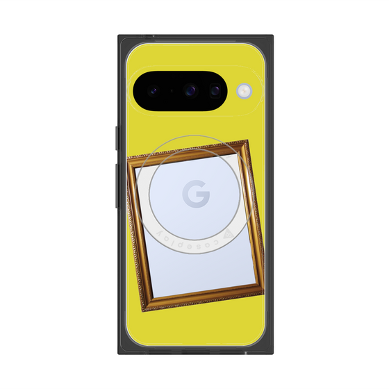 プレミアムスクエアケース with Pixelsnap［ Photo Frame - Yellow ］