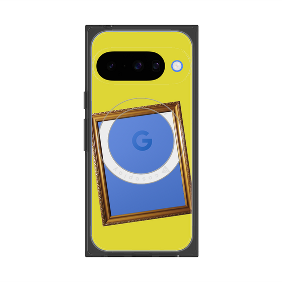 プレミアムスクエアケース with Pixelsnap［ Photo Frame - Yellow ］
