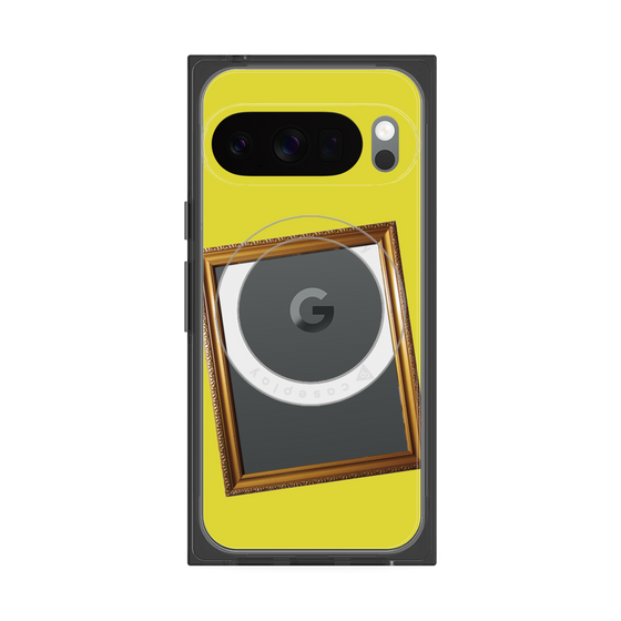 プレミアムスクエアケース with Pixelsnap［ Photo Frame - Yellow ］