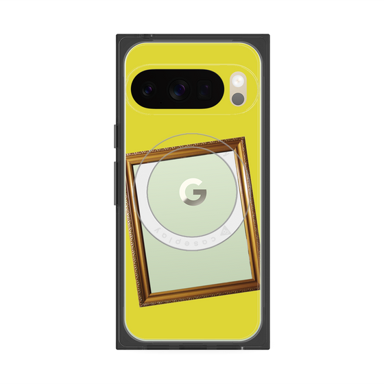 プレミアムスクエアケース with Pixelsnap［ Photo Frame - Yellow ］
