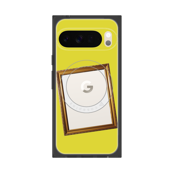プレミアムスクエアケース with Pixelsnap［ Photo Frame - Yellow ］