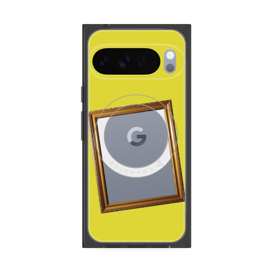 プレミアムスクエアケース with Pixelsnap［ Photo Frame - Yellow ］