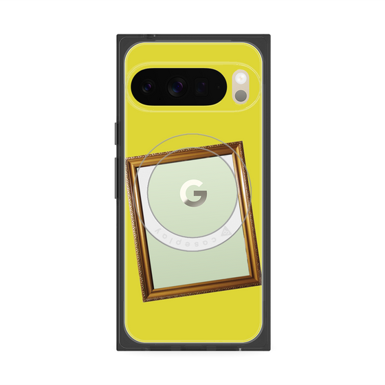 プレミアムスクエアケース with Pixelsnap［ Photo Frame - Yellow ］
