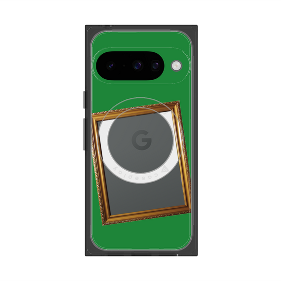 プレミアムスクエアケース with Pixelsnap［ Photo Frame - Green ］