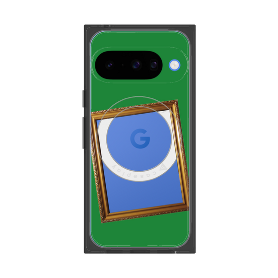 プレミアムスクエアケース with Pixelsnap［ Photo Frame - Green ］