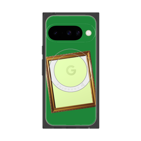 プレミアムスクエアケース with Pixelsnap［ Photo Frame - Green ］