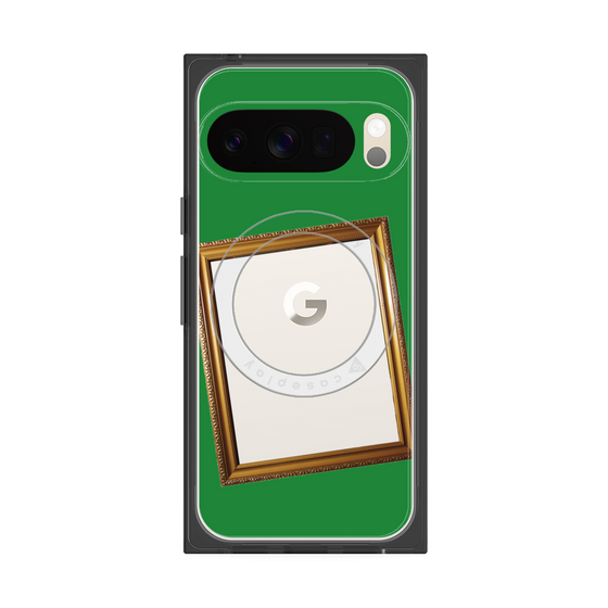 プレミアムスクエアケース with Pixelsnap［ Photo Frame - Green ］