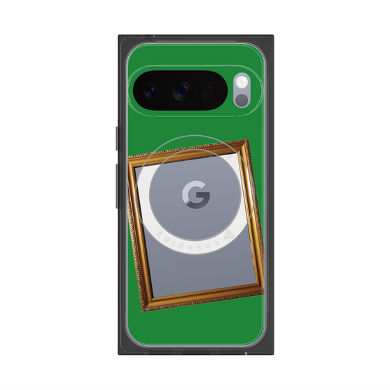 プレミアムスクエアケース with Pixelsnap［ Photo Frame - Green ］