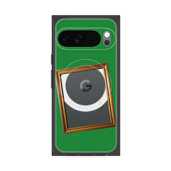 プレミアムスクエアケース with Pixelsnap［ Photo Frame - Green ］