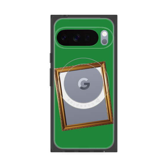 プレミアムスクエアケース with Pixelsnap［ Photo Frame - Green ］