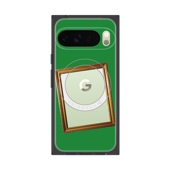プレミアムスクエアケース with Pixelsnap［ Photo Frame - Green ］
