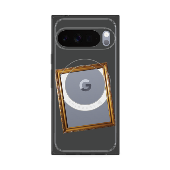 プレミアムスクエアケース with Pixelsnap［ Photo Frame - Gray ］