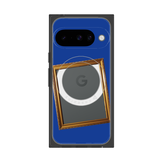 プレミアムスクエアケース with Pixelsnap［ Photo Frame - Blue ］