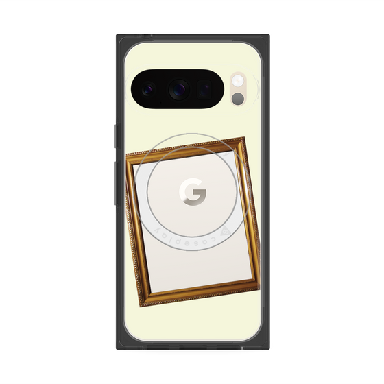 プレミアムスクエアケース with Pixelsnap［ Photo Frame - Ivory ］