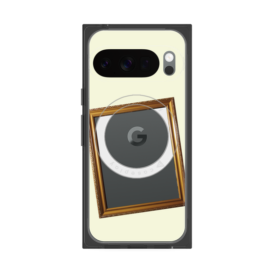 プレミアムスクエアケース with Pixelsnap［ Photo Frame - Ivory ］