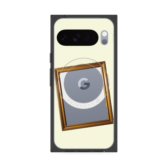 プレミアムスクエアケース with Pixelsnap［ Photo Frame - Ivory ］