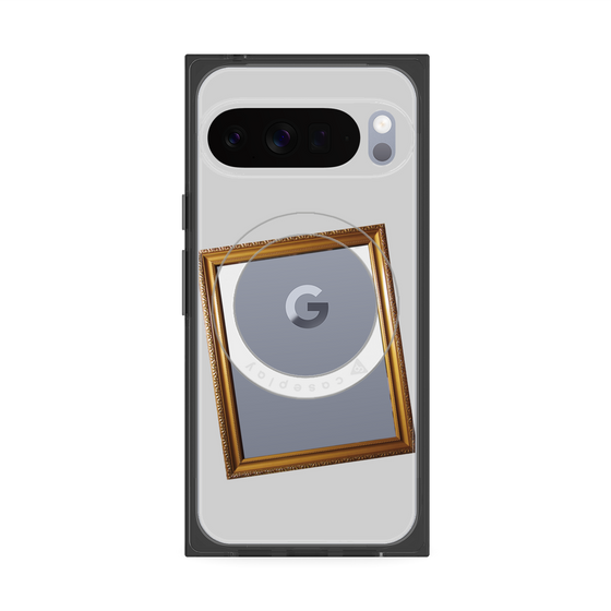 プレミアムスクエアケース with Pixelsnap［ Photo Frame - Light Gray ］