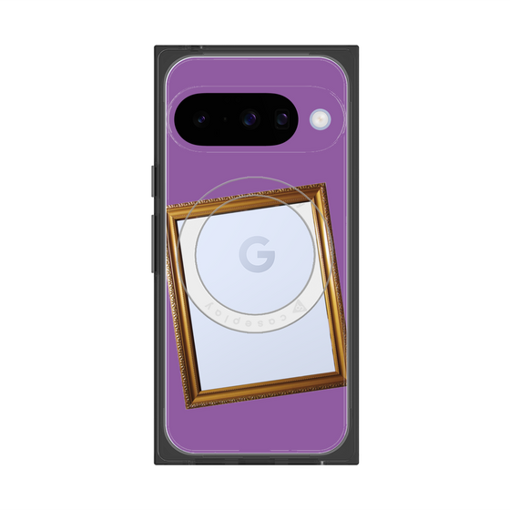 プレミアムスクエアケース with Pixelsnap［ Photo Frame - Purple ］