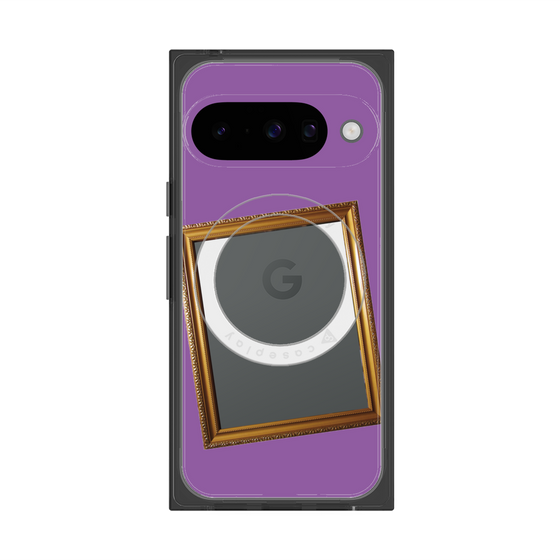 プレミアムスクエアケース with Pixelsnap［ Photo Frame - Purple ］