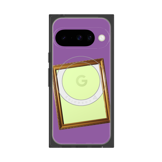 プレミアムスクエアケース with Pixelsnap［ Photo Frame - Purple ］