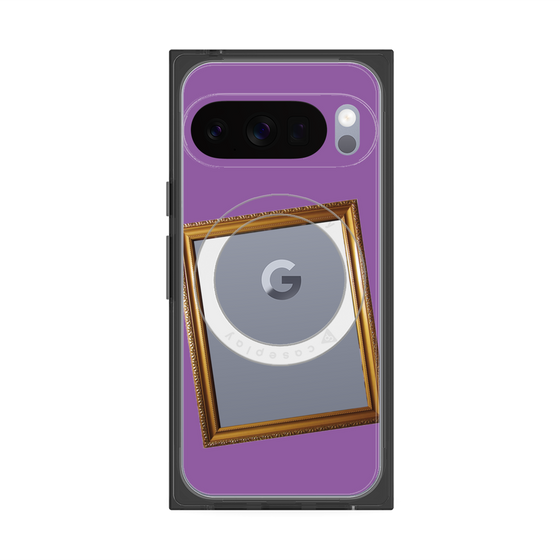 プレミアムスクエアケース with Pixelsnap［ Photo Frame - Purple ］
