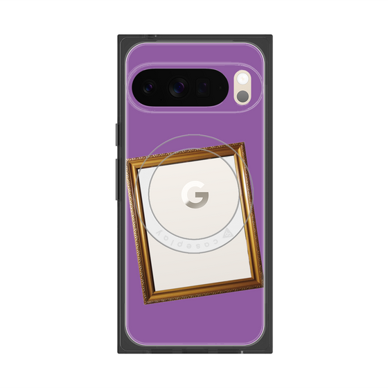 プレミアムスクエアケース with Pixelsnap［ Photo Frame - Purple ］