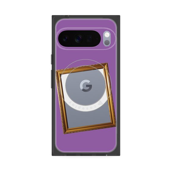 プレミアムスクエアケース with Pixelsnap［ Photo Frame - Purple ］