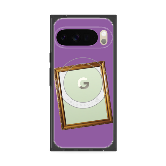 プレミアムスクエアケース with Pixelsnap［ Photo Frame - Purple ］