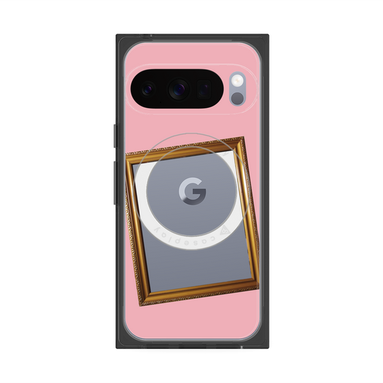 プレミアムスクエアケース with Pixelsnap［ Photo Frame - Pink ］