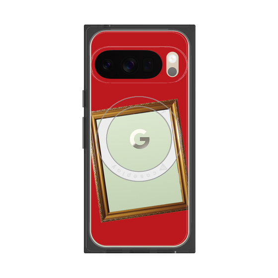 プレミアムスクエアケース with Pixelsnap［ Photo Frame - Red ］