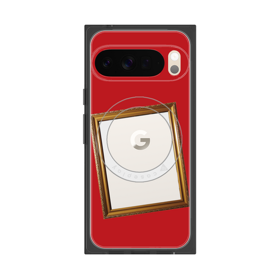 プレミアムスクエアケース with Pixelsnap［ Photo Frame - Red ］