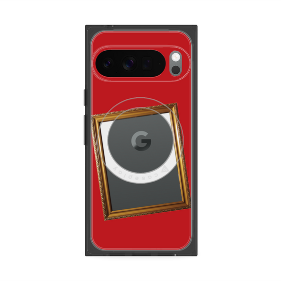 プレミアムスクエアケース with Pixelsnap［ Photo Frame - Red ］