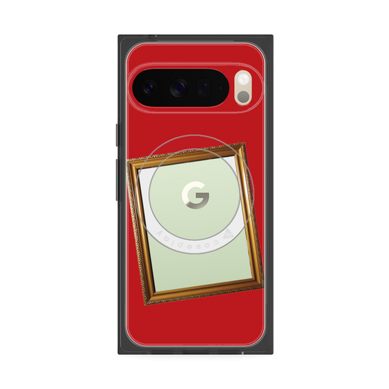 プレミアムスクエアケース with Pixelsnap［ Photo Frame - Red ］