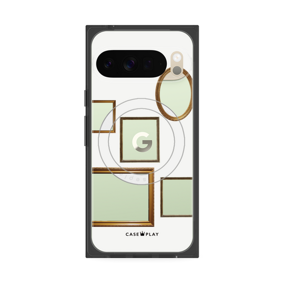 プレミアムスクエアケース with Pixelsnap［ Photo Frames - White ］
