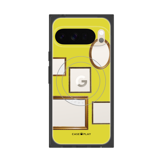 プレミアムスクエアケース with Pixelsnap［ Photo Frames - Yellow ］