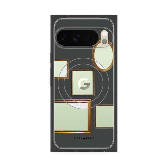 プレミアムスクエアケース with Pixelsnap［ Photo Frames - Gray ］